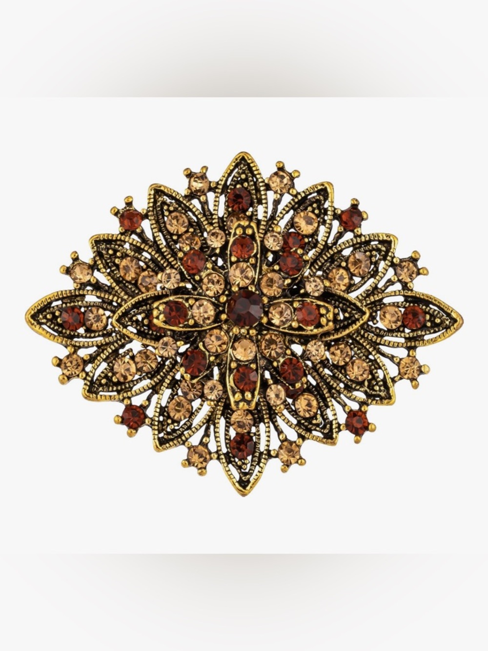 Stunning Nordstrom Art Deco Sparkling smoky Topaz Crystal Spray Brooch